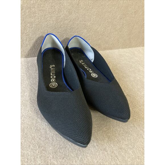 Rothy's The Point Ballet Flats Women’s Sz 8.5 Black Slip On Washable Shoes - Picture 3 of 6